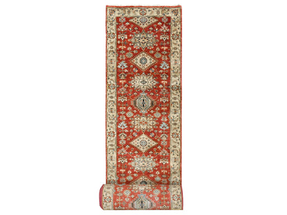 Heriz hand-knotted wool runner in Red & Gold, 2'10" x 24'9" — SKU O084263