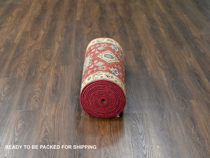 Heriz hand-knotted wool runner in Red & Gold, 2'10" x 24'9" — SKU O084263 (view 6)