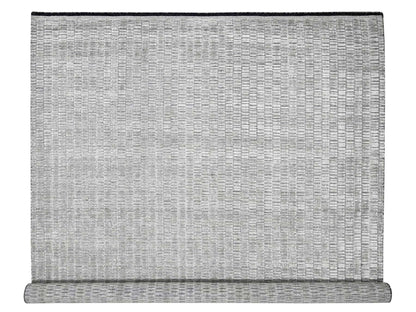 Modern / Contemporary hand-knotted wool/silk rug in Gray, 10' x 14'4" — SKU O084272