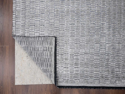 Modern / Contemporary hand-knotted wool/silk rug in Gray, 10' x 14'4" — SKU O084272 (view 4)