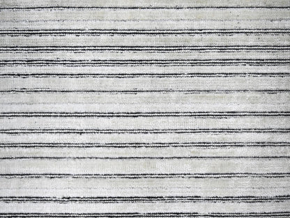 Modern / Contemporary hand-knotted wool/silk rug in Ivory, 9' x 12'1" — SKU O084280 (view 8)
