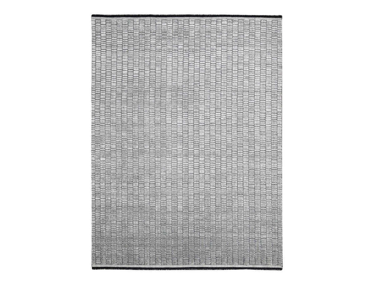 Modern / Contemporary hand-knotted wool/plant based silk rug in Gray, 7'10" x 10' — SKU O084298