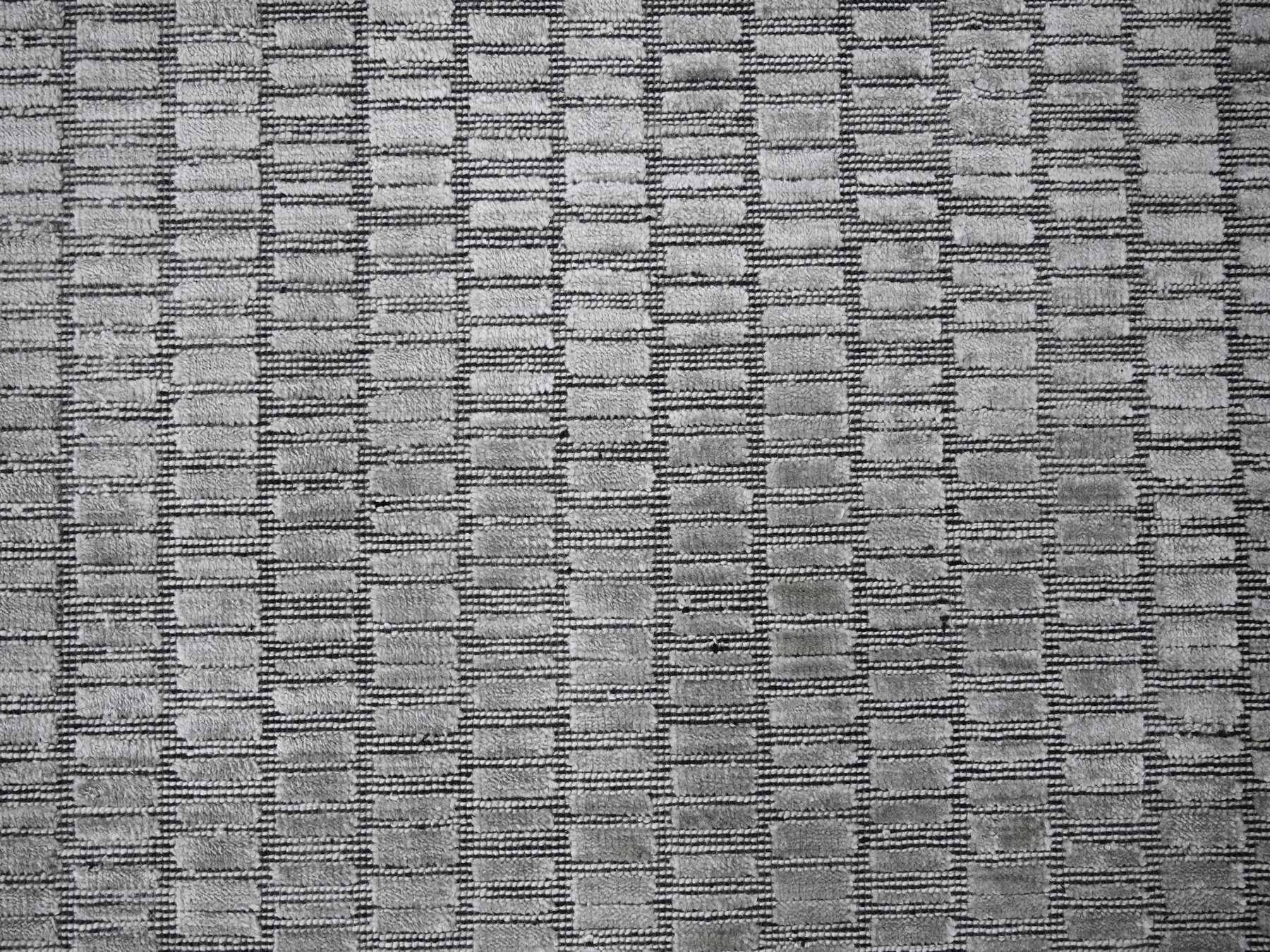 Modern / Contemporary hand-knotted wool/plant based silk rug in Gray, 7'10" x 10' — SKU O084298 (view 8)