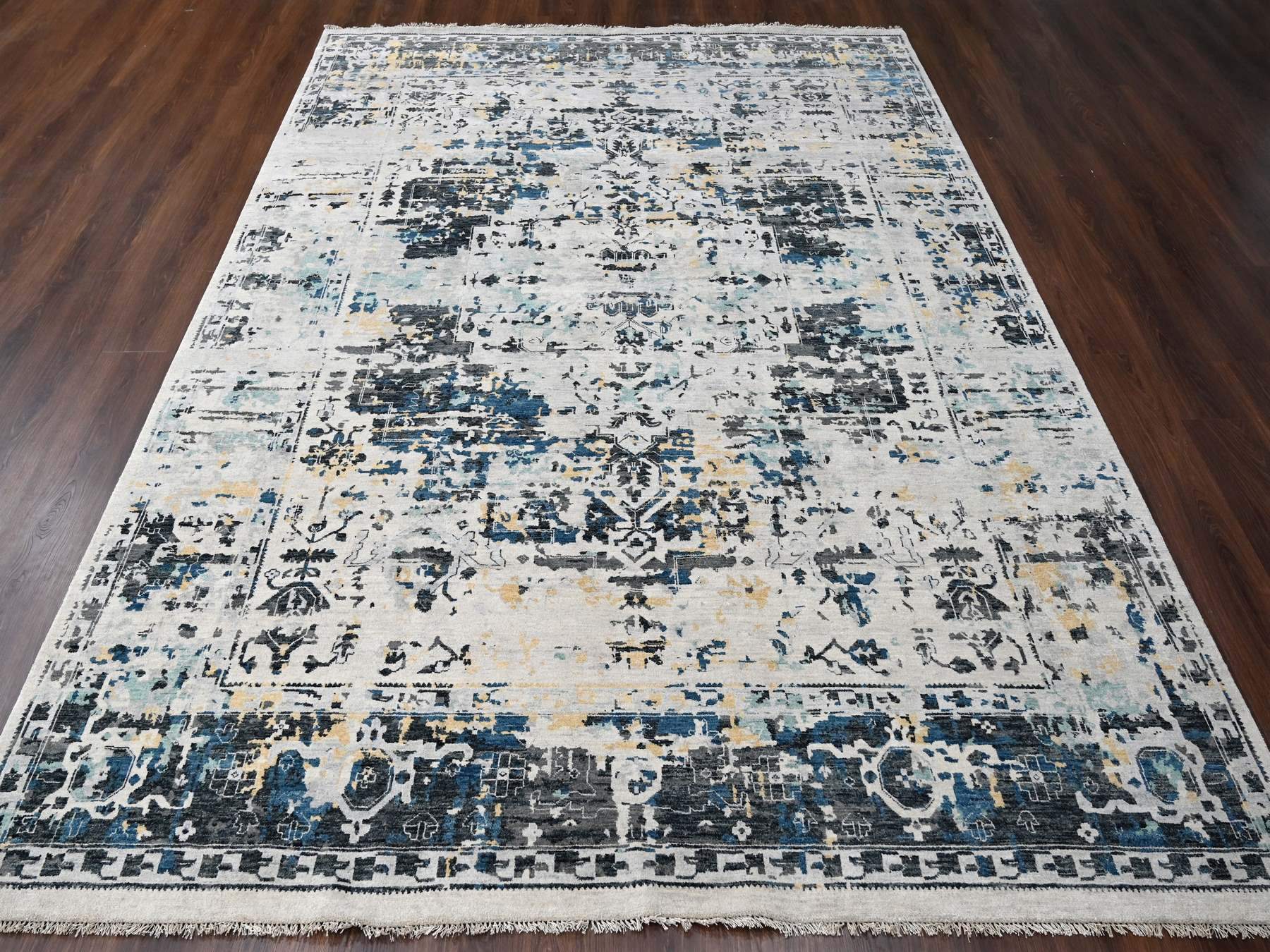 Heriz Transitional hand-knotted wool rug in Ivory, 8'10" x 12' — SKU O084302 (view 2)