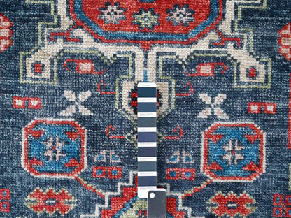 Black 7'9" x 7'9" Heriz Hand knotted Wool Rug - Sku: O084319