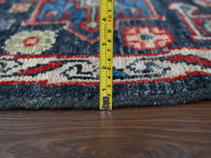 Black 7'9" x 7'9" Heriz Hand knotted Wool Rug - Sku: O084319