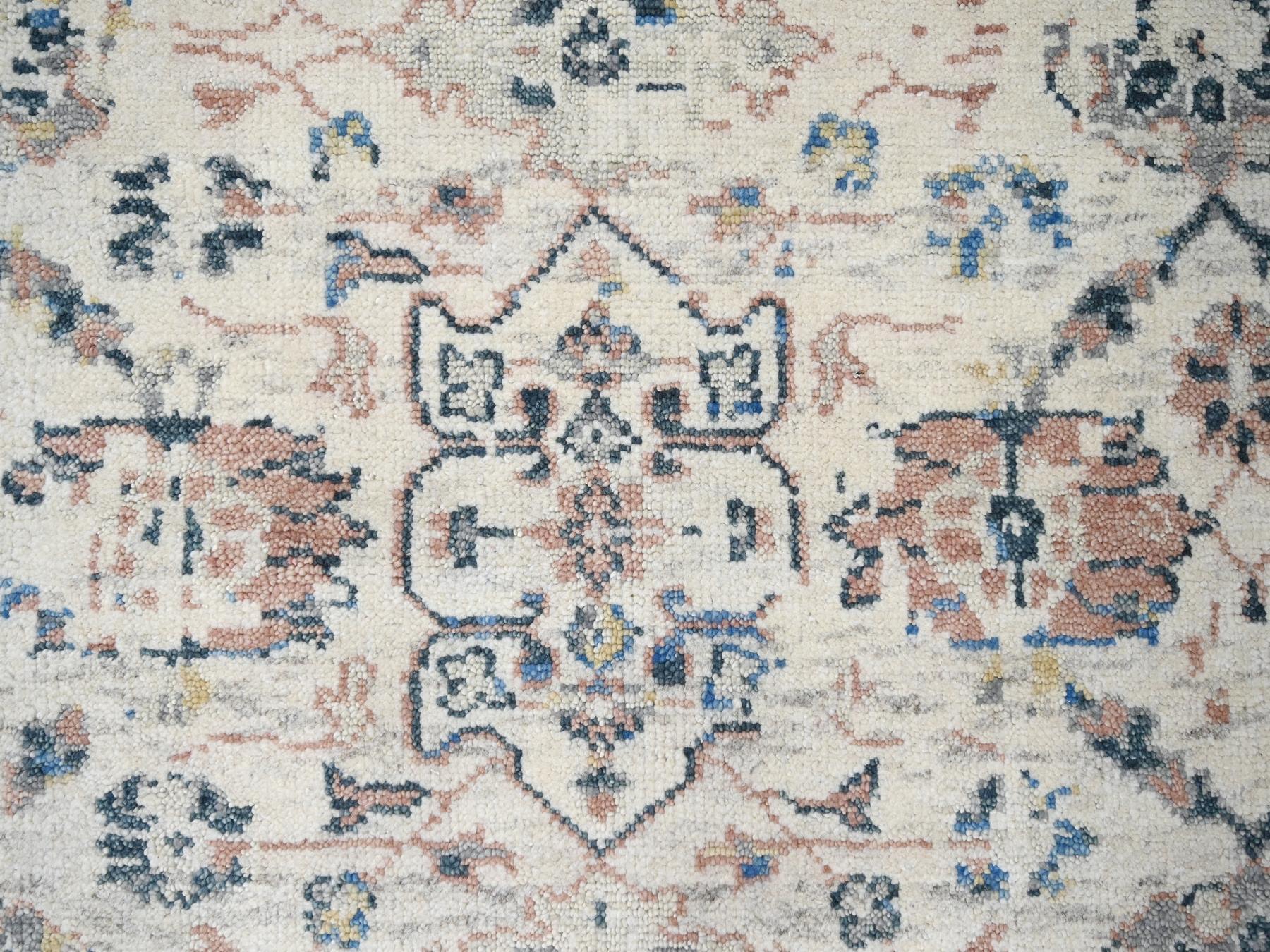 Mahal Oushak hand-knotted wool rug in Ivory, 12'1" x 14'9" — SKU O084331 (view 8)