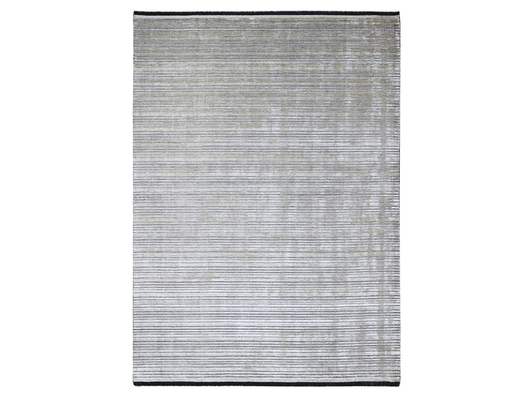 Modern / Contemporary hand-knotted wool/plant based silk rug in Brown, 9'1" x 12'1" — SKU O084347