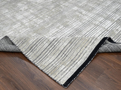 Brown 9'1" x 12'1" Modern / Contemporary Handloom Wool/Silk Rug - Sku: O084347