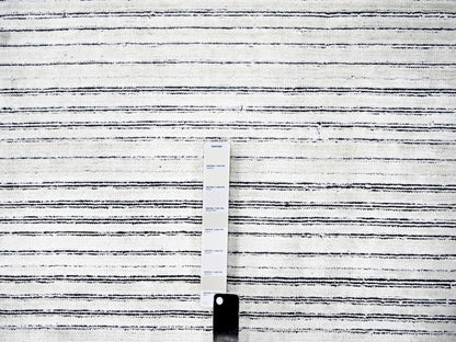 Modern / Contemporary hand-knotted wool/plant based silk rug in Ivory, 8' x 10' — SKU O084349 (view 7)