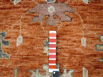Oushak Oushak hand-knotted wool rug in Orange & Camel, 12' x 17'8" — SKU O084358 (view 7)