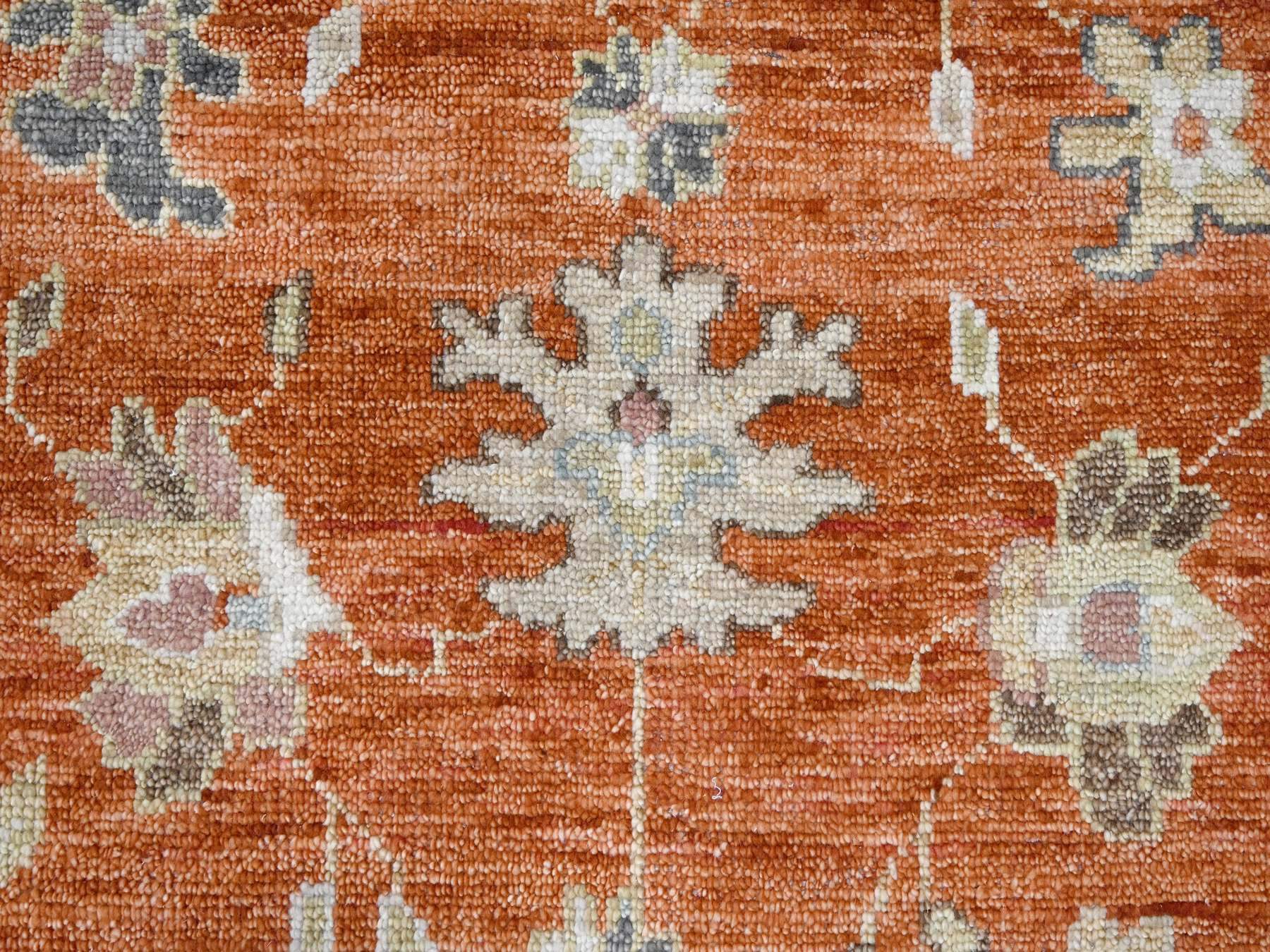 Oushak Oushak hand-knotted wool rug in Orange & Camel, 12' x 17'8" — SKU O084358 (view 8)