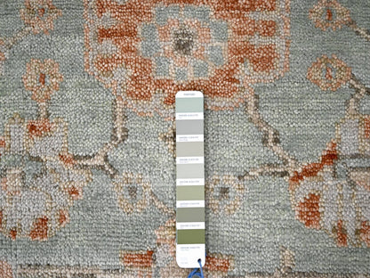 Green 11'10" x 14'8" Oushak / Peshawar Hand knotted Wool Rug - Sku: O084359