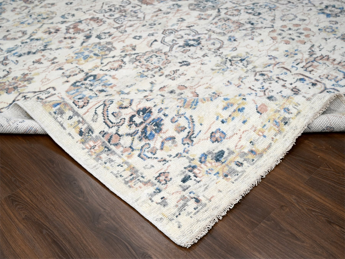 Mahal Oushak hand-knotted wool rug in Ivory, 9'9" x 14' — SKU O084363 (view 6)