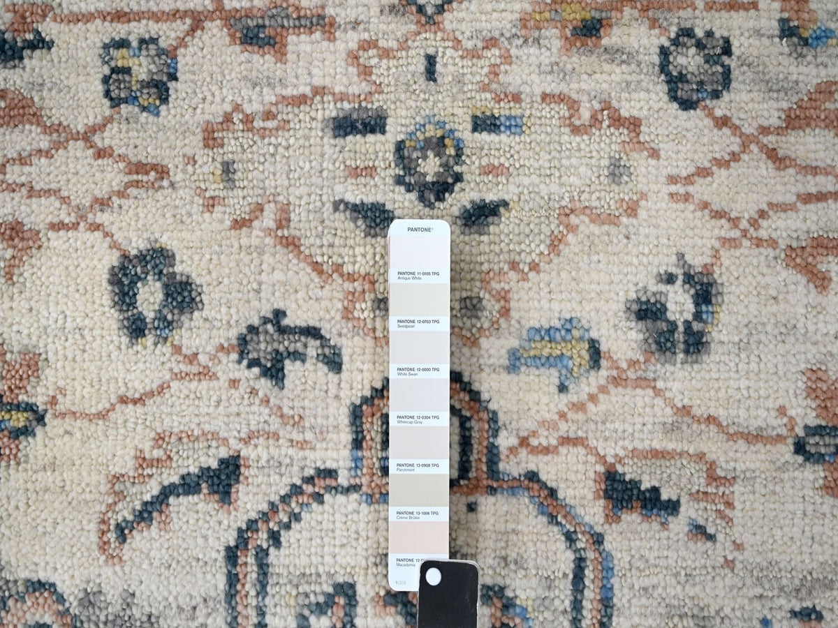 Mahal Oushak hand-knotted wool rug in Ivory, 9'9" x 14' — SKU O084363 (view 7)