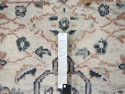 Mahal Oushak hand-knotted wool rug in Ivory, 9'9" x 14' — SKU O084363 (view 7)