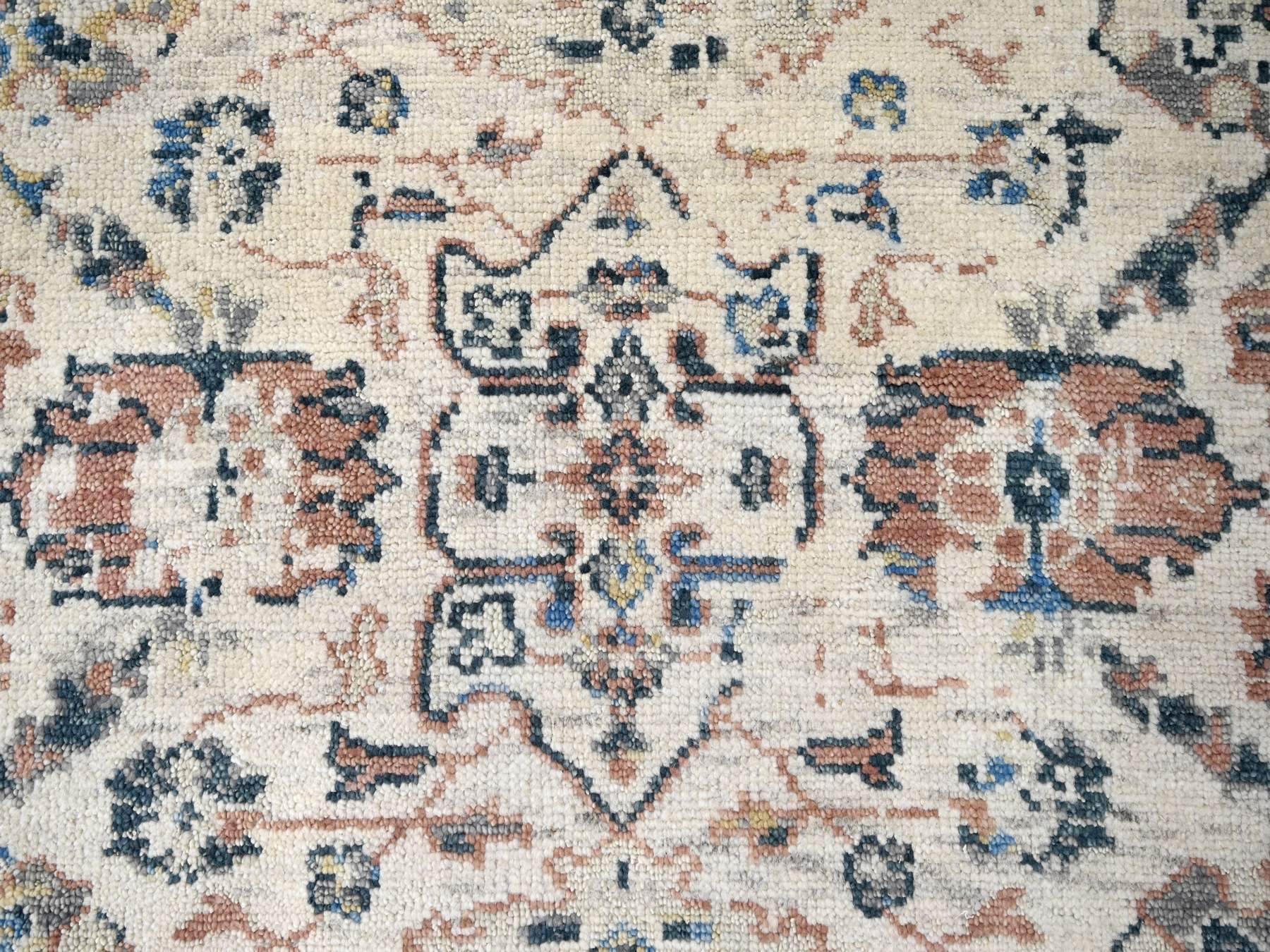 Mahal Oushak hand-knotted wool rug in Ivory, 9'9" x 14' — SKU O084363 (view 8)