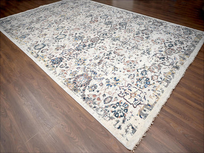 Ivory 11'10" x 17'8" Oushak And Peshawar Hand knotted Wool Rug - Sku: O084364