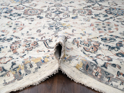 Ivory 11'10" x 17'8" Oushak And Peshawar Hand knotted Wool Rug - Sku: O084364