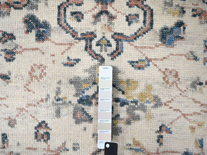 Ivory 11'10" x 17'8" Oushak And Peshawar Hand knotted Wool Rug - Sku: O084364