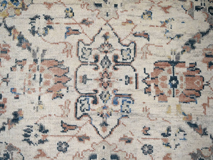 Ivory 11'10" x 17'8" Oushak And Peshawar Hand knotted Wool Rug - Sku: O084364