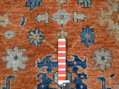 Orange 9'10" x 14'0" Oushak / Peshawar Hand knotted Wool Rug - Sku: O084371