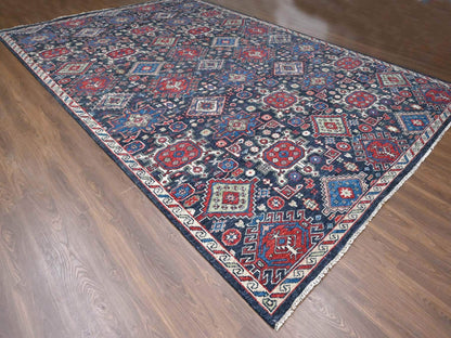 Black 12'0" x 18'0" Heriz Hand knotted Wool Rug - Sku: O084377