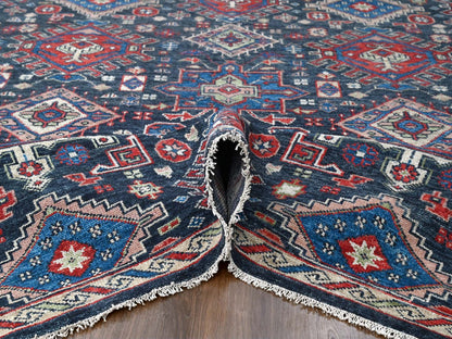Black 12'0" x 18'0" Heriz Hand knotted Wool Rug - Sku: O084377