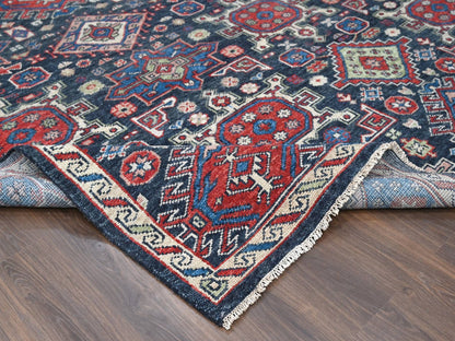 Black 12'0" x 18'0" Heriz Hand knotted Wool Rug - Sku: O084377