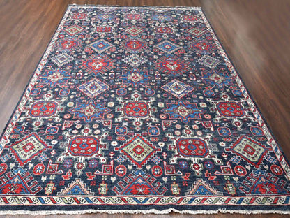 Black 12'0" x 14'10" Heriz Hand knotted Wool Rug - Sku: O084387