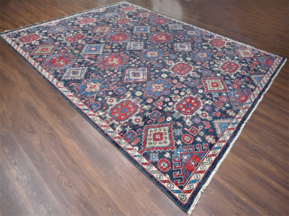 Black 12'0" x 14'10" Heriz Hand knotted Wool Rug - Sku: O084387