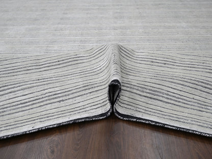 Modern / Contemporary hand-knotted wool/plant based silk rug in Ivory, 12'2" x 15' — SKU O084394 (view 5)