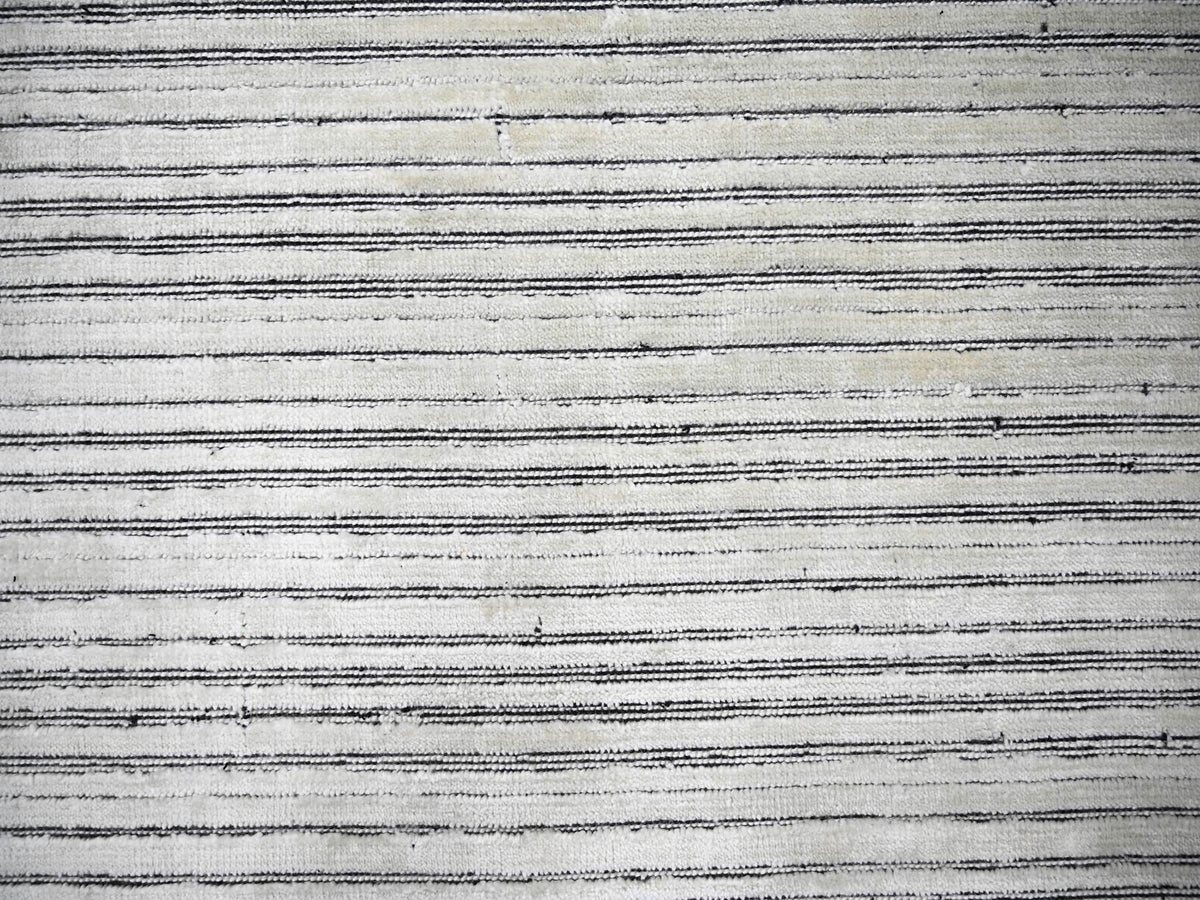 Modern / Contemporary hand-knotted wool/plant based silk rug in Ivory, 12'2" x 15' — SKU O084394 (view 8)