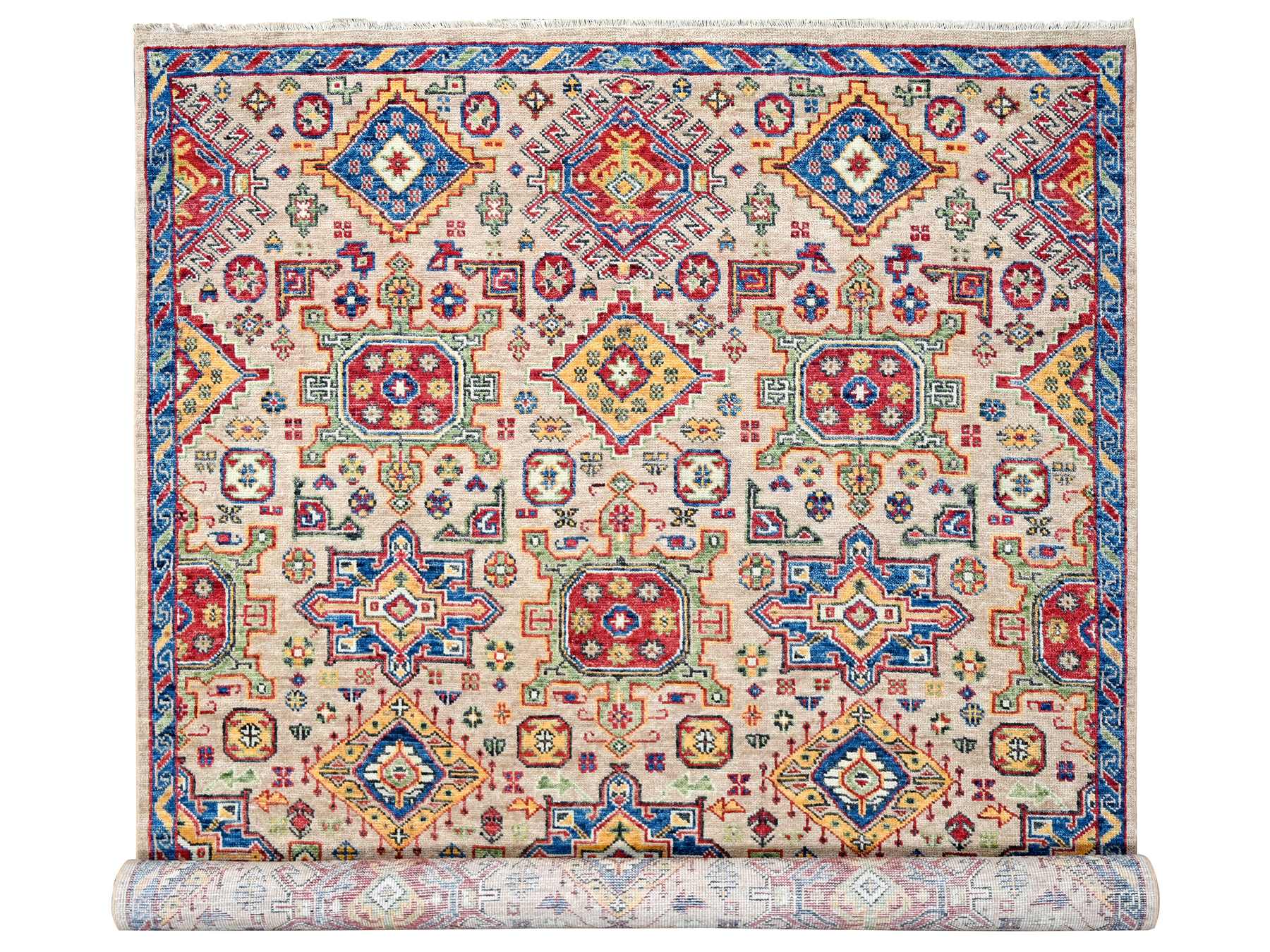 Heriz Heriz hand-knotted wool rug in Brown & Navy Blue, 9'10" x 13'10" — SKU O084399