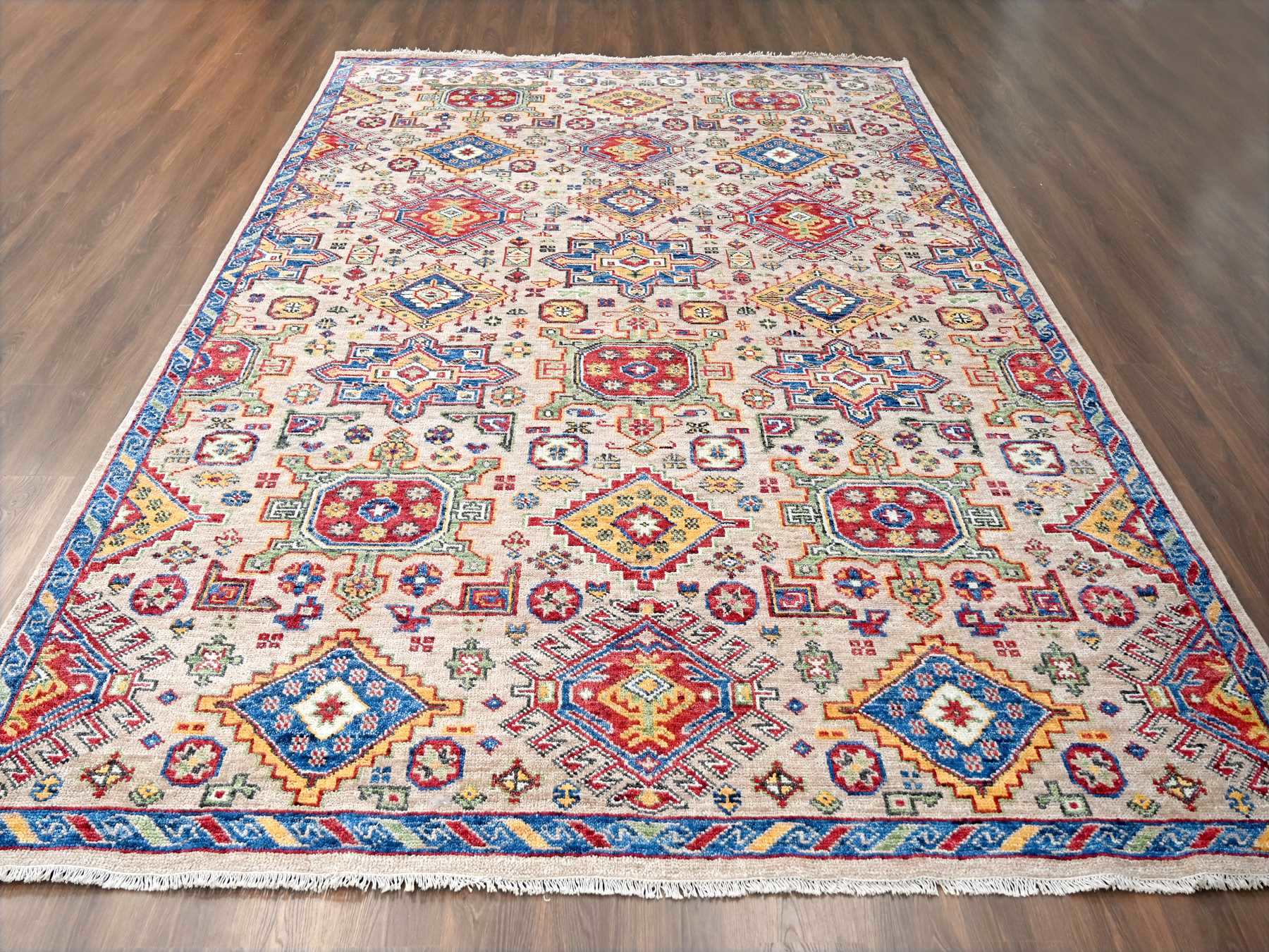 Heriz Heriz hand-knotted wool rug in Brown & Navy Blue, 9'10" x 13'10" — SKU O084399 (view 2)