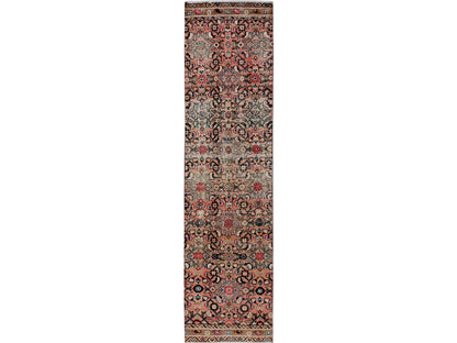 Hamadan Vintage hand-knotted wool runner in Pink, 2'3" x 9'2" — SKU O0843