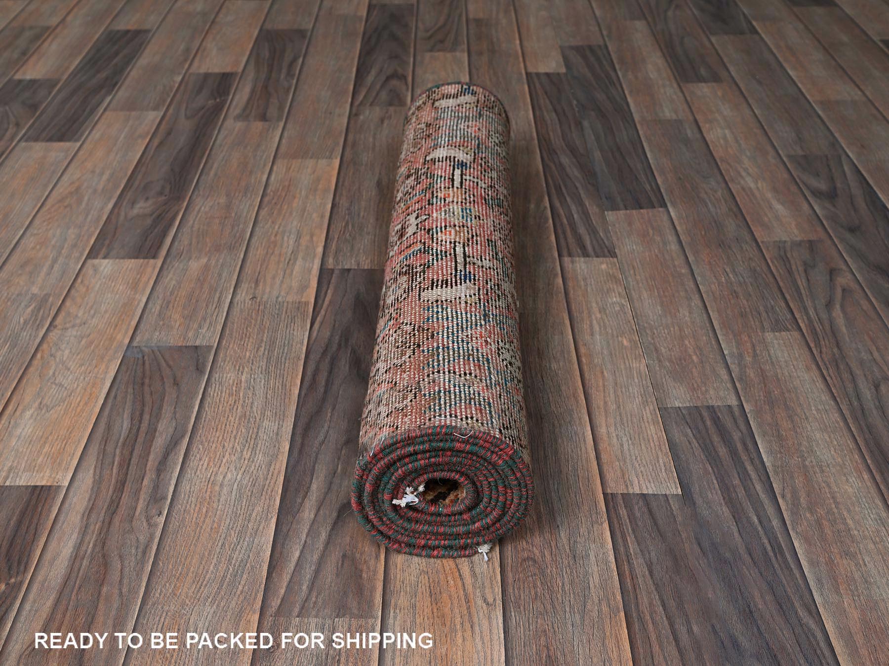 Hamadan Vintage hand-knotted wool runner in Pink, 2'3" x 9'2" — SKU O0843 (view 5)