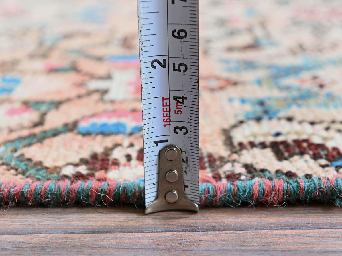 Hamadan Vintage hand-knotted wool runner in Pink, 2'3" x 9'2" — SKU O0843 (view 6)