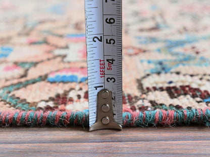 Hamadan Vintage hand-knotted wool runner in Pink, 2'3" x 9'2" — SKU O0843 (view 6)