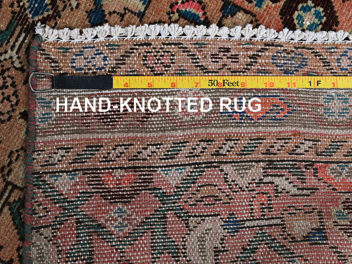 Hamadan Vintage hand-knotted wool runner in Pink, 2'3" x 9'2" — SKU O0843 (view 7)