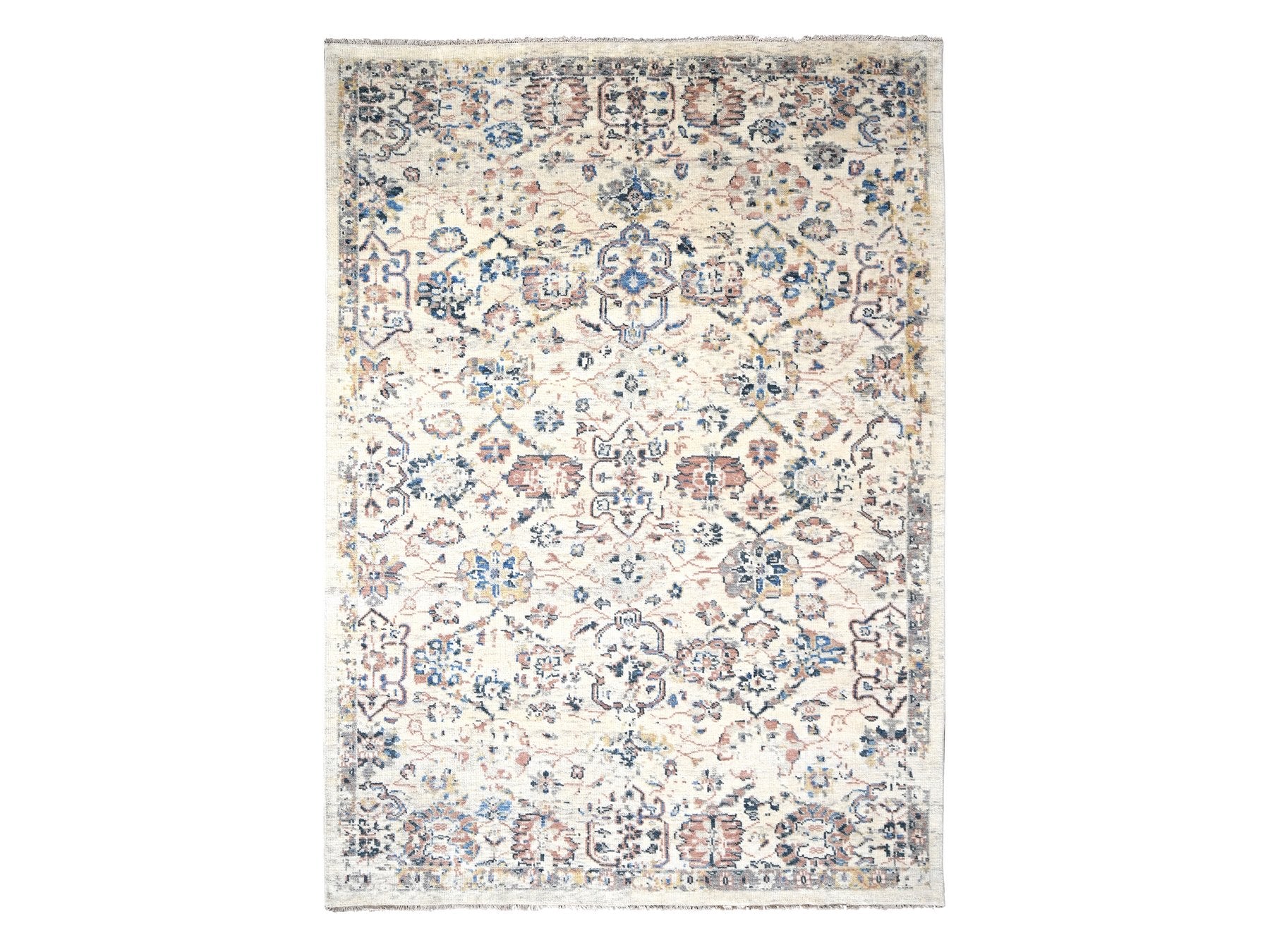 Mahal Oushak hand-knotted wool rug in Ivory, 8'10" x 11'10" — SKU O084400