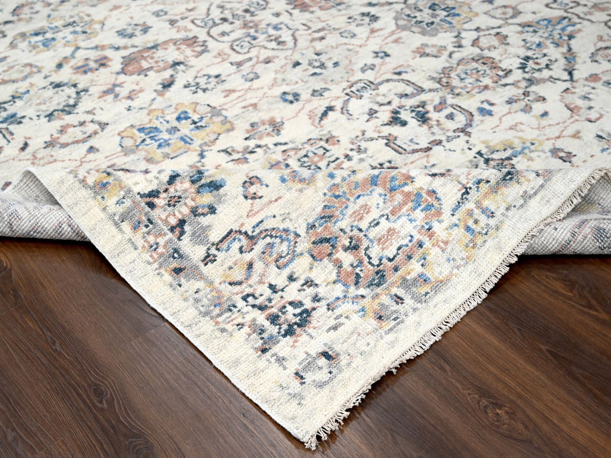 Mahal Oushak hand-knotted wool rug in Ivory, 8'10" x 11'10" — SKU O084400 (view 6)