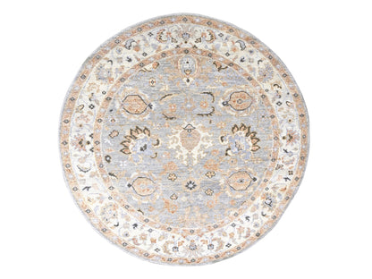 Oushak Oushak hand-knotted wool rug in Gray & Ivory, 7'10" x 8' — SKU O084403