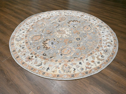 Oushak Oushak hand-knotted wool rug in Gray & Ivory, 7'10" x 8' — SKU O084403 (view 2)