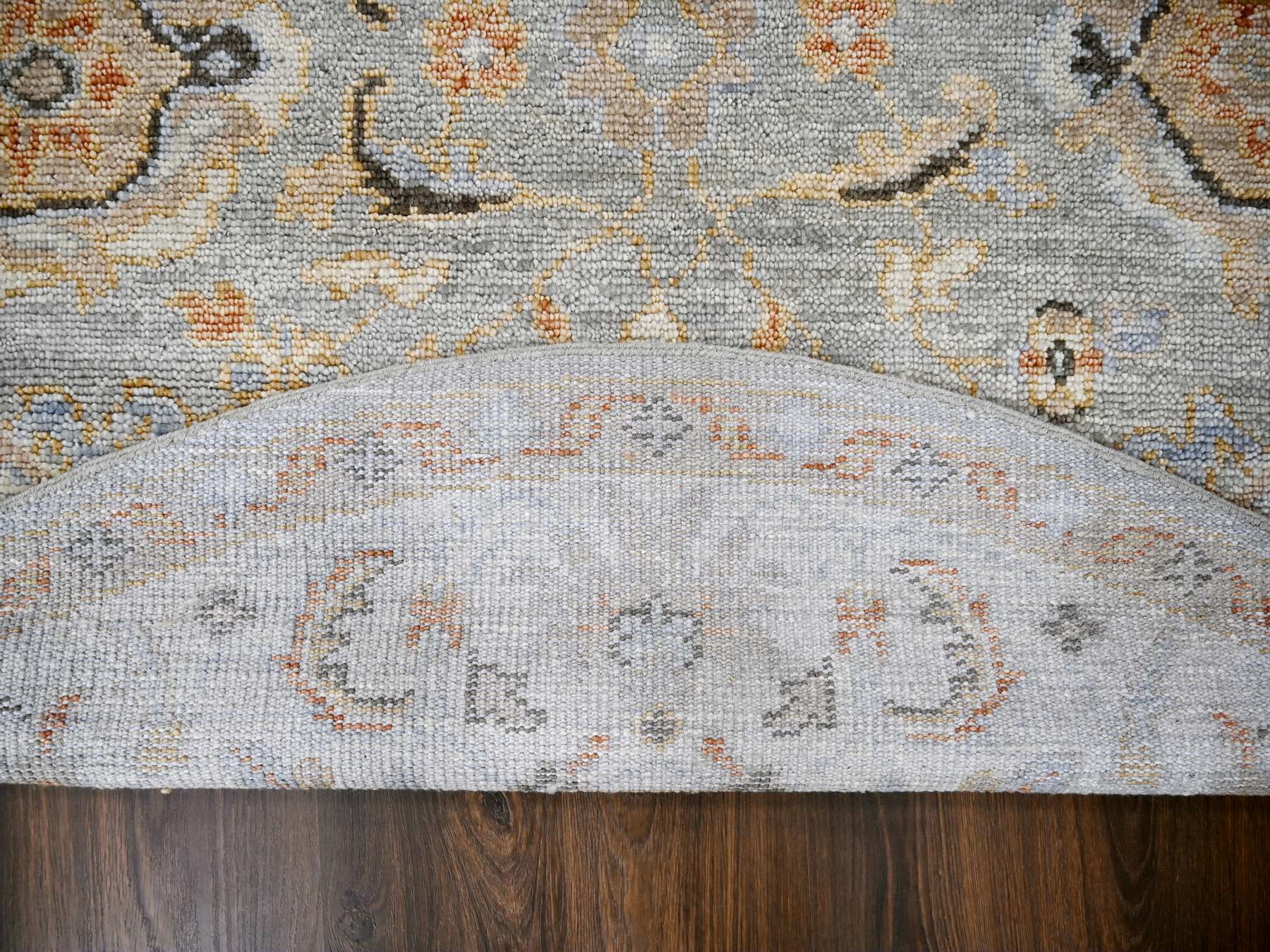 Oushak Oushak hand-knotted wool rug in Gray & Ivory, 7'10" x 8' — SKU O084403 (view 3)