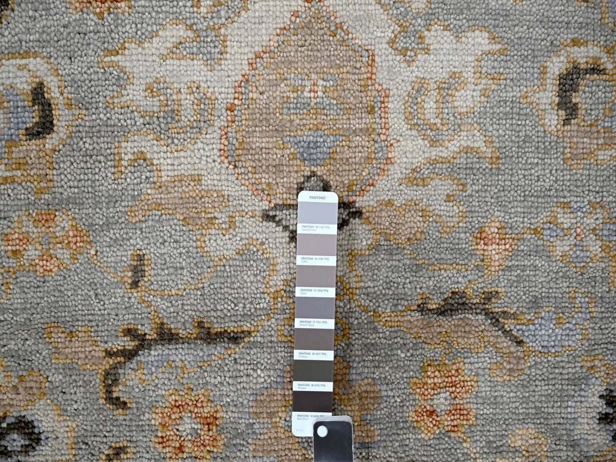 Oushak Oushak hand-knotted wool rug in Gray & Ivory, 7'10" x 8' — SKU O084403 (view 4)