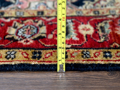 Black 4'2" x 6'0" Heriz Hand knotted Wool Rug - Sku: O084404