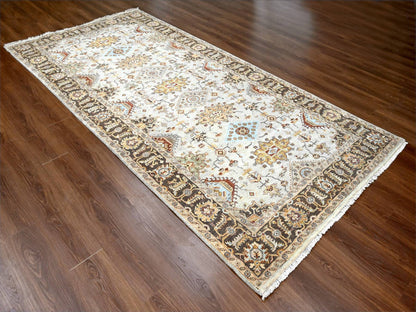 Heriz hand-knotted wool runner in Ivory & Brown, 6'1" x 11'10" — SKU O084409 (view 2)