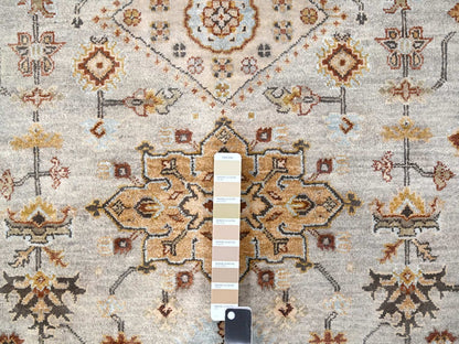 Heriz hand-knotted wool runner in Ivory & Brown, 6'1" x 11'10" — SKU O084409 (view 4)
