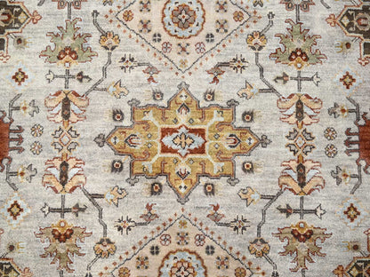 Heriz hand-knotted wool runner in Ivory & Brown, 6'1" x 11'10" — SKU O084409 (view 5)